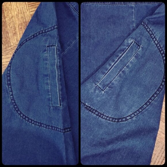 H&M EUROPE- Vintage Cotton Dungaree Overall A Line Dress - Picture 8 of 16